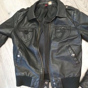 Black leather jacket small